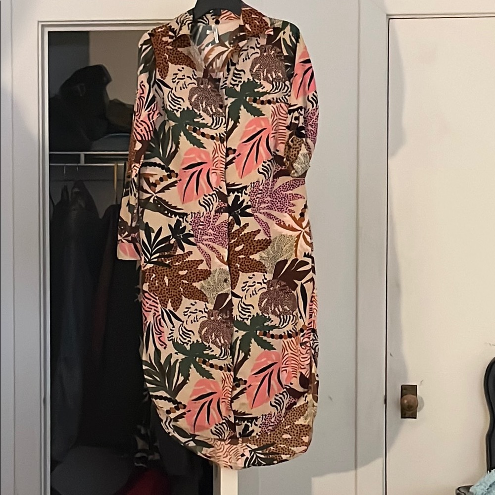 Live 4 Truth High Low Dress - Pink and Brown Leaf Print